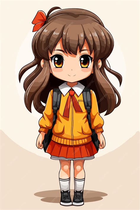 Premium Vector | Young girl anime style character vector illustration ...
