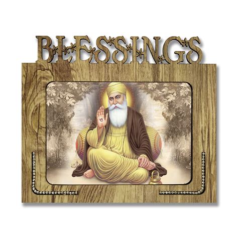pnf Poster And Frames Guru Nanak & Dus Guru Wooden Photo Frame With ...
