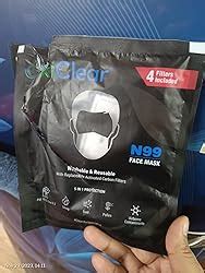 OxiClear N99 Anti Pollution Face Mask with 4 Activated Carbon Filters ...