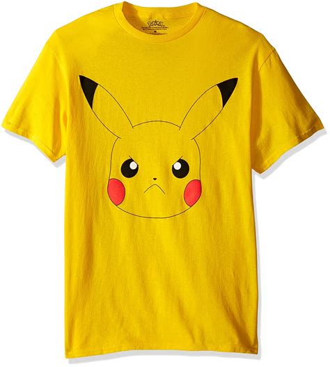 Buy Pokemon Men's Pikachu Big Face Short Sleeve T-Shirt, Yellow, X ...