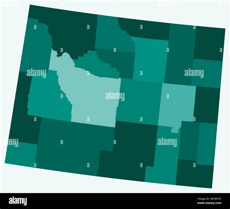 Map of Wyoming with counties. Just a simple state border map with ...