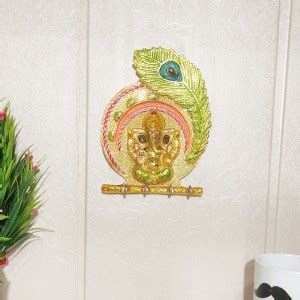 KridayKraft Metal Ganesha ji Key Holder With Meena Work Decorative for ...