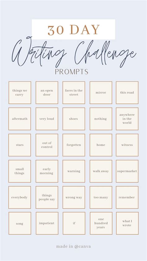 30 day writing challenge prompts – Artofit