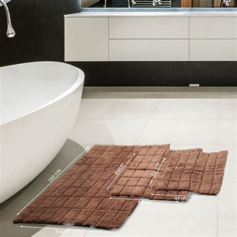 Buy MASPAR Slab Comose Cotton Checked Anti-Slip Bath Mat - 120x70cm ...