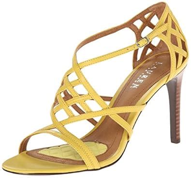 Lauren Ralph Lauren Women's Sydney Dress Sandal, Pineapple Kidskin, 11 ...