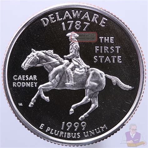 1999 S State Quarter Delaware Gem Proof Deep Cameo Cn - Clad Coin