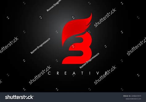 Red B Letter Wings Logo Design Stock Vector (Royalty Free) 2246437475 ...