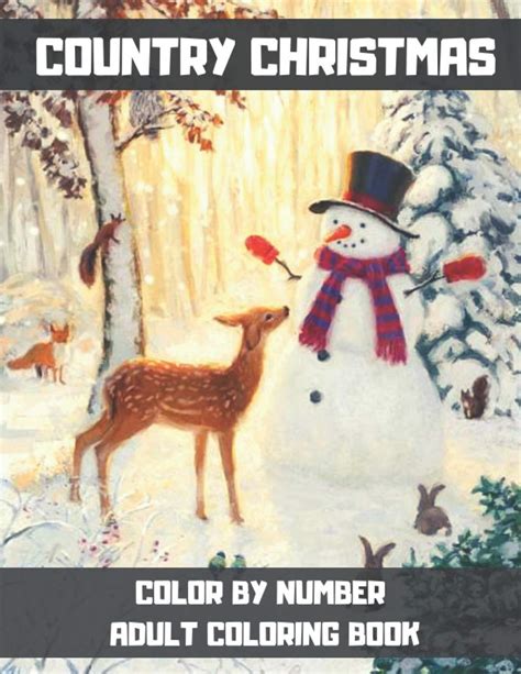 Buy Country Christmas Color By Number Adult Coloring Book: Simple and ...