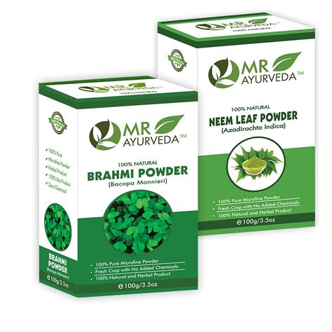 MR Ayurveda 100% Pure Brahmi Powder & Neem Powder - Combo Pack (100 ...