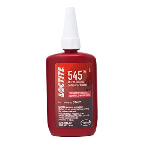 Loctite 37482 545 Pneumatic/Hydraulic Thread Sealant Bottle, 36 ...