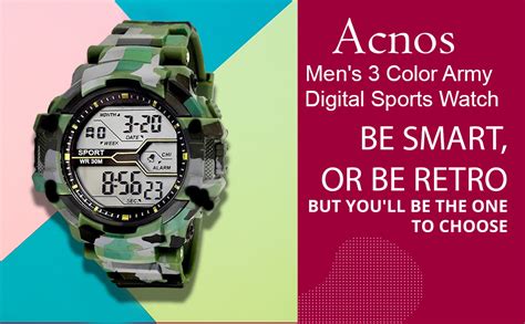 Acnos Polyurethane Premium 3 Color Army Shockproof Waterproof Digital ...