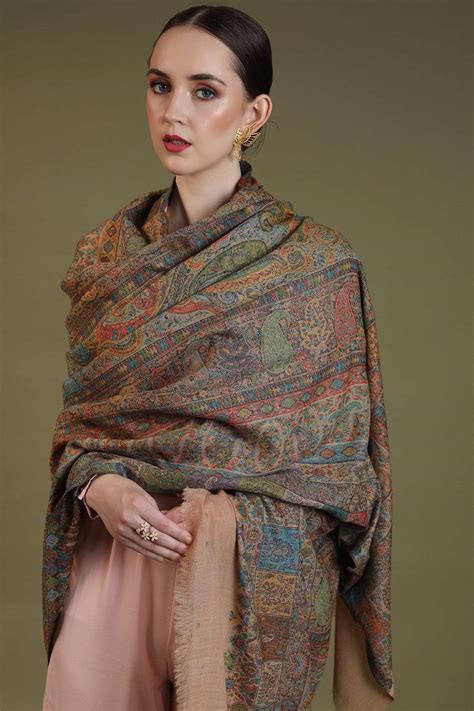Pashtush Womens Ethnic Shawl, Pastel Coloured Weave, Pure Wool, Woolma ...