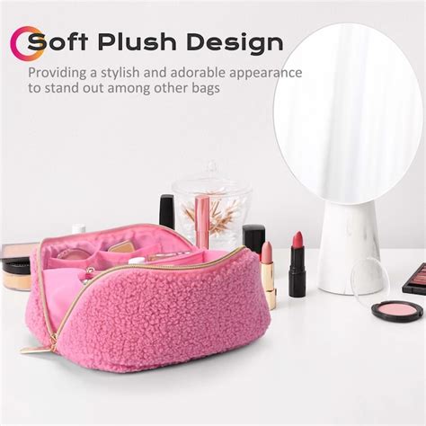 Yescom Byootique Plush Makeup Bag Open Flat Travel Toiletry Accessories ...