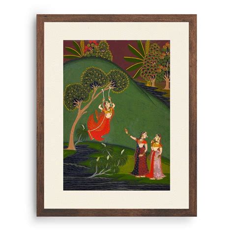 A Rajasthani Lady on a Swing: Buy Classical Indian Miniature Paintings ...