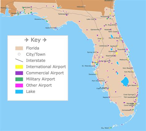 Map Of Florida Cities With Airports