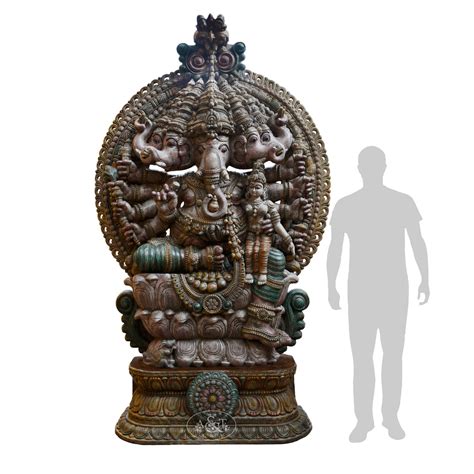 Wooden Sri Vallabha Maha Ganapati statue - Rani Arts & Teak – RANI ARTS ...