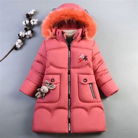 Children Down Coat Winter Teenager Thickened Hooded Cotton-padded Parka ...
