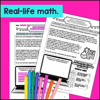Laws of Exponents Multiply and Divide— Guided Notes Doodle & Color by ...