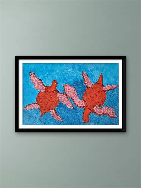 The Relaxing Turtles In Gond Painting Online| Authentic Gond Art