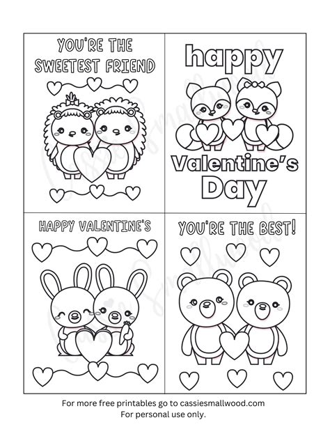 93 CUTEST Printable Valentine's Day Cards To Color | Printable ...