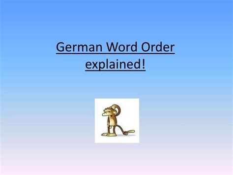 Image result for German Word Order Explained