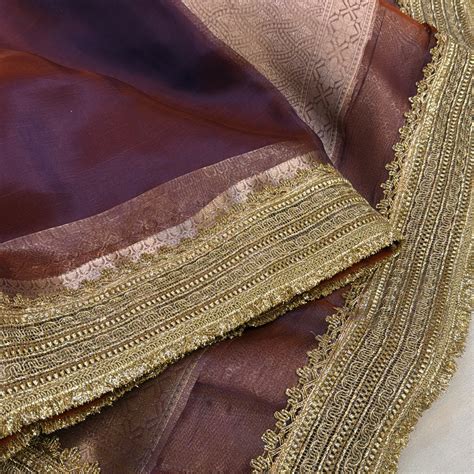 Maharani metallic purple dhup chao effect tissue silk saree – Safetyypins