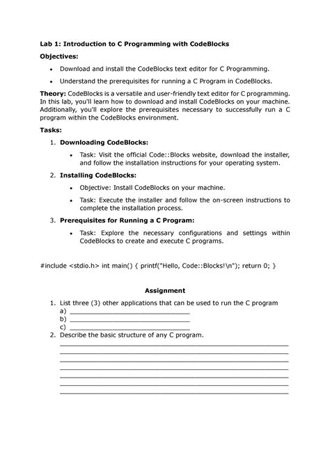 Image result for Computer Programming Lab 1 Assignment