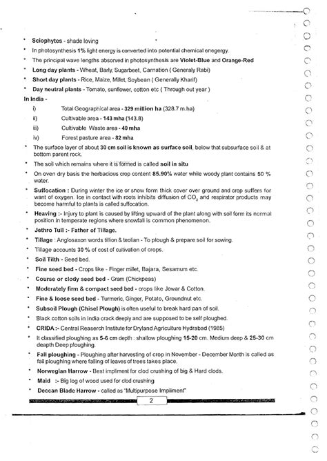 Principles of Agronomy - Short Notes