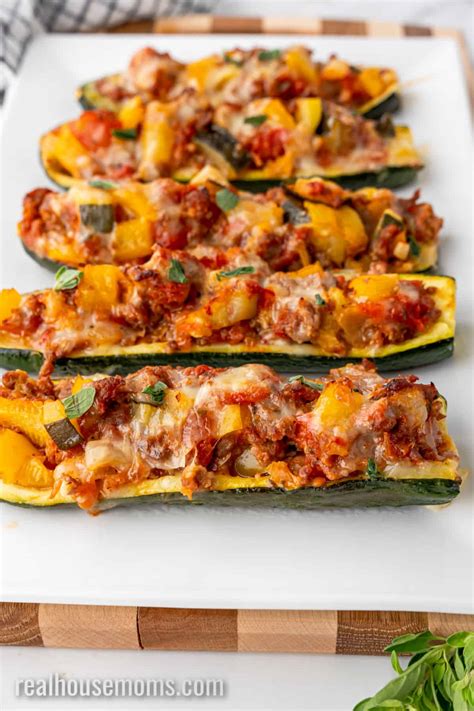 Stuffed Zucchini Boats ⋆ Real Housemoms