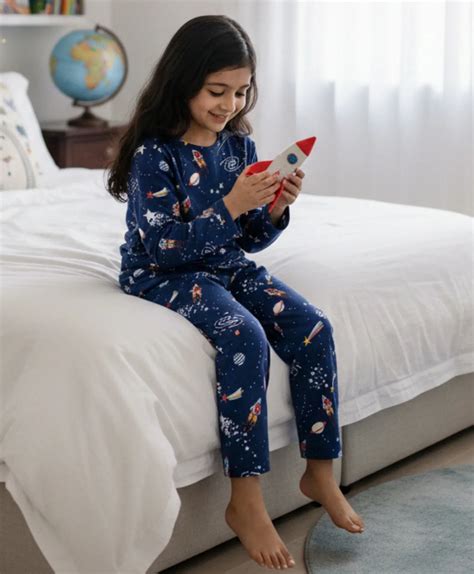 Soft Breathable Kids Cotton Sleepwear | Solar System Pyjamas Blue ...