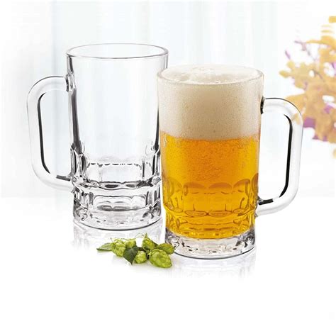 Treo Gusto Cool 335 ML Beer Mug | Transparent | Set of 2 Pcs – Rasoi Shop