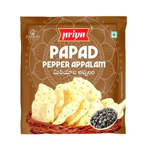 Priya Papad Pepper Appalam 100g – Priya Foods