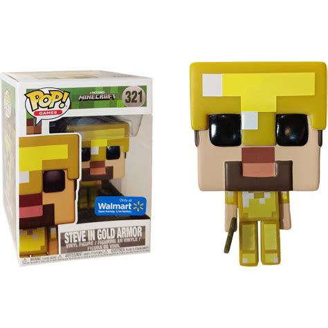Steve in Gold Armor (Walmart Exclusive): Funko Pop Games X Minecraft ...