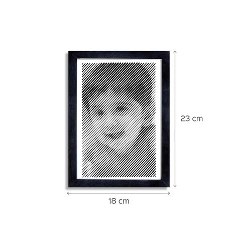 Buy Black & White Portrait With Diagonal Line Engraving - Handmade ...