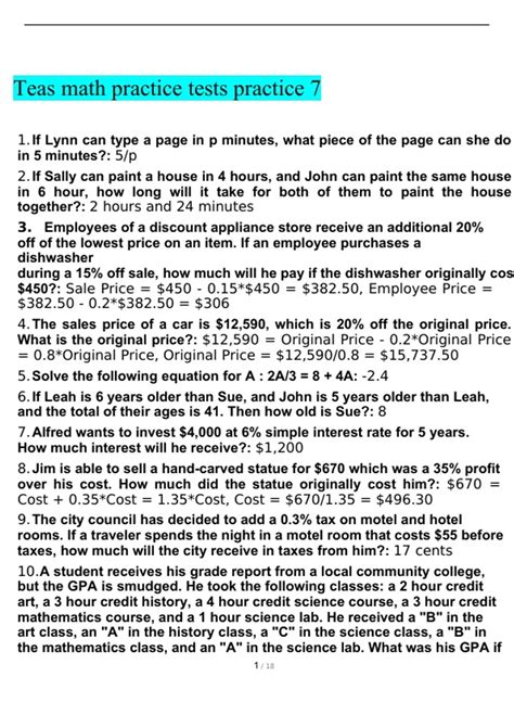 Image result for Teas Math Practice