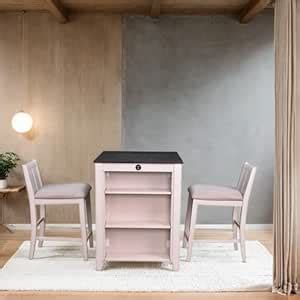 Royaloak Georgia American Wooden Counter Top 2 Seater Dining Table Set ...