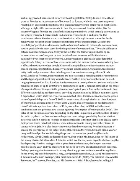 DIFFERENCES BETWEEN FELONY AND MISDEMEANOR.docx