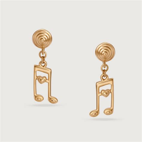 Melodic Love Note 14KT Gold Drop Earrings