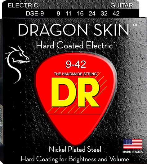 DR Strings DSE-9 Dragon Skin Coated Light Electric Guitar Strings ...
