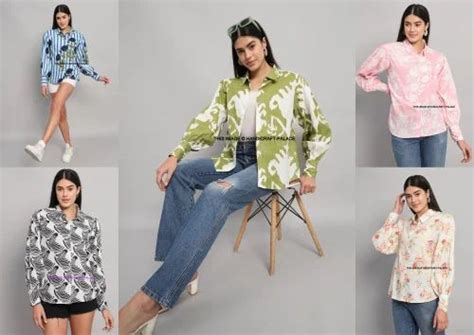 Women's Puff Sleeves Shirts - Cotton printed women's shirts full ...