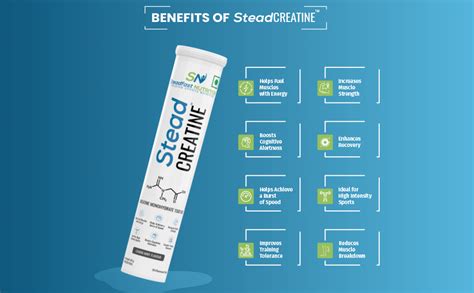 Steadfast Nutrition SteadCreatine Monohydrate 1500mg Tablets for Muscle ...