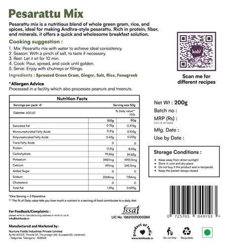 Pesarattu Mix / Moong Dal Chilla Mix – kohfoods