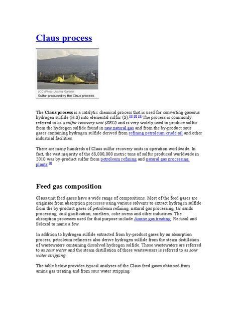 Image result for Claus Process