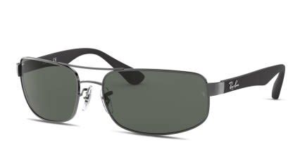 Ray-Ban RB3445 gunmetal frame with dark green lenses. Lenses provide ...