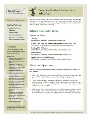 Fillable Online teenshealth Teachers Guide The cultural definitions of ...