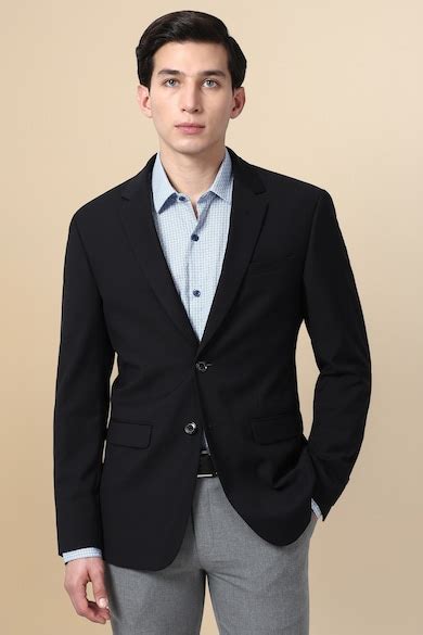 Buy Men Black Solid Formal Blazer Online - 40006196 | Peter England