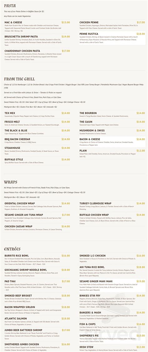 Menu for Whistle Binkies On the Lake in Rochester, Minnesota, United States