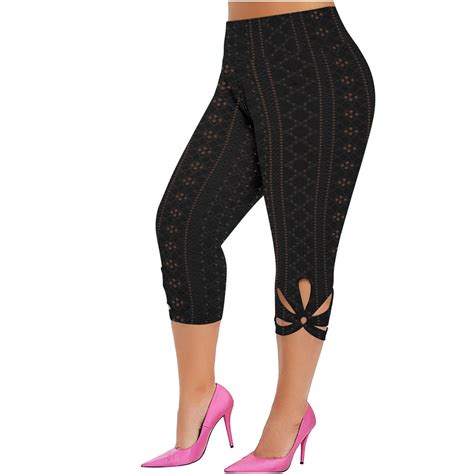 Crop Pants for Women Casual Summer New Capris Plus Size Leggings for ...