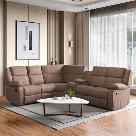 Buy Denver Fabric 5-Seater Manual Recliner Set - Brown from Home Centre ...