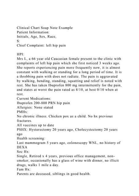 Image result for Soap Note Presentation Example